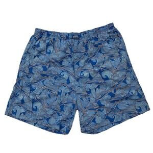 Columbia Shorts Mens Large PFG Swim Board Trunks Omni Shade Blue Waves Swordfish